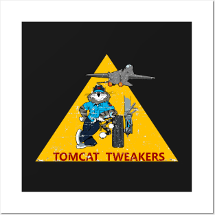 F-14 Tomcat - Triangle Tomcat Tweakers - Grunge Style Posters and Art